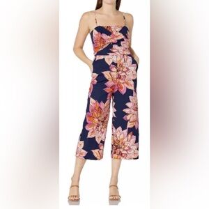 Trina Turk scenery floral square neck  wide-leg jumpsuit Sz 2